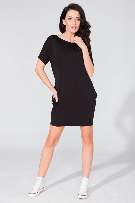 Modern Comfort Wide-Cut Dress - Stylish Cotton Blend Daywear for Women