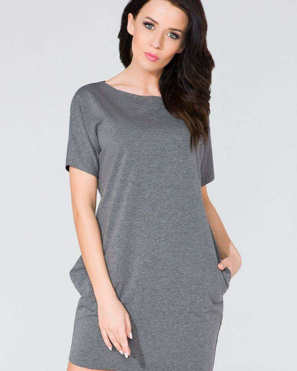 Chic Daydress with Edgy Raw Details and Convenient Pockets - Tessita 59007