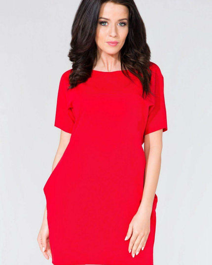 Chic Cotton Daydress with Edgy Raw Edge Accents