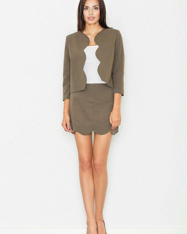 Stylish No-Button Jacket and Mini Skirt Set - Redefine Your Fashion Statement