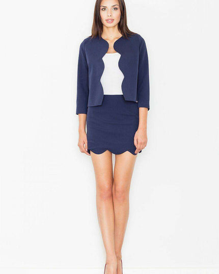 Stylish Duo: Sophisticated Jacket and Mini Skirt Set for Any Event