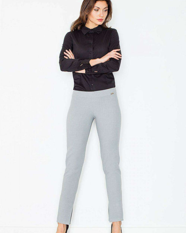 Sleek Side-Zip Straight Leg Trousers with Stylish Slits