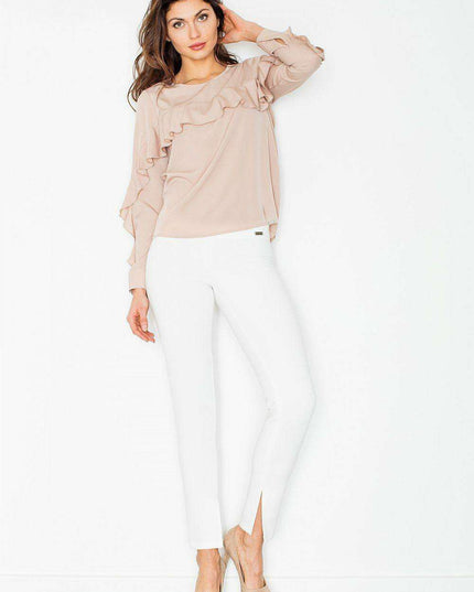 Modern Elegance Straight-Leg Trousers with Chic Side Slits