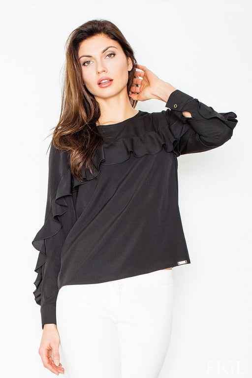 Frilled Long Sleeve Blouse - Chic Wardrobe Essential