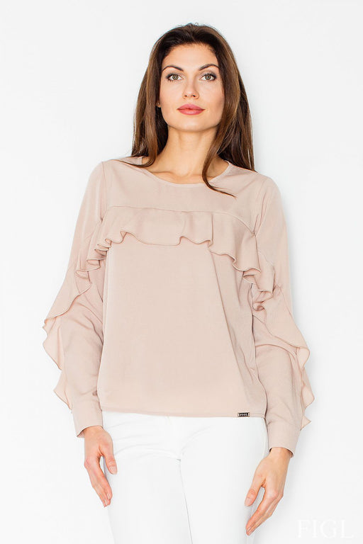 Elegant Frill Accent Long Sleeve Blouse - Elevate Your Style Effortlessly