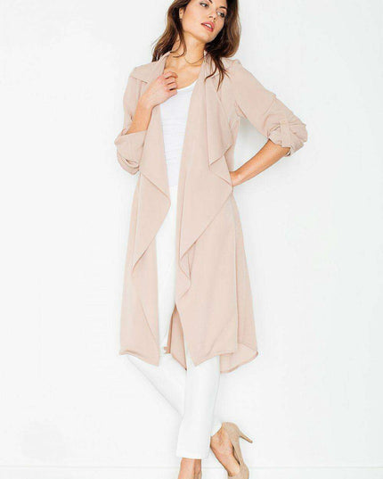 Elegant Summer Shift Dress with Unique Envelope Front and Adjustable Waist Tie - Model 60195