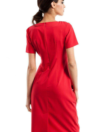 Elegant Sweetheart Draped Dress with Functional Pockets