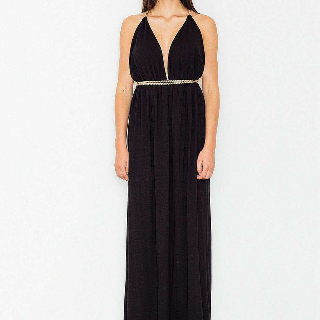 Golden Glamour Knit Dress with Alluring Charm