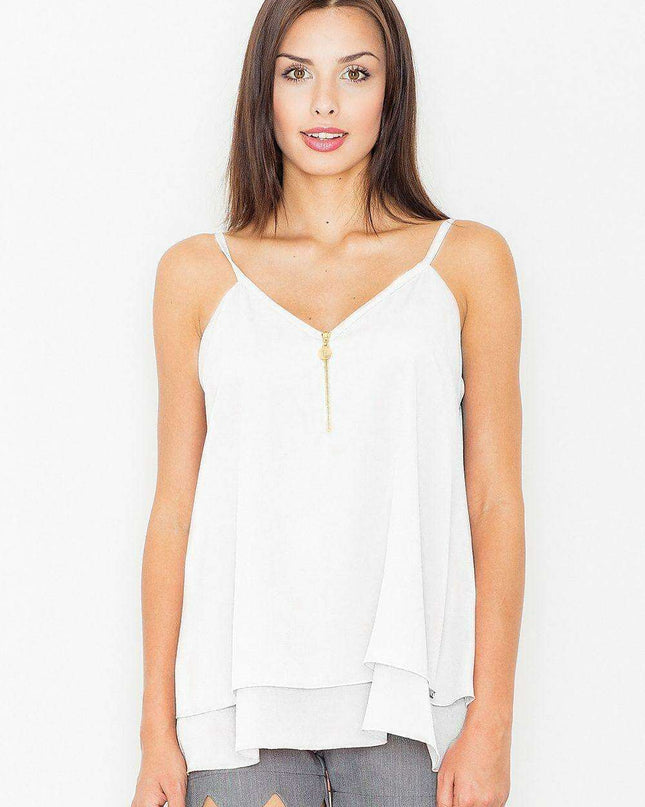 Elegant Luxe Zip Blouse in Gold