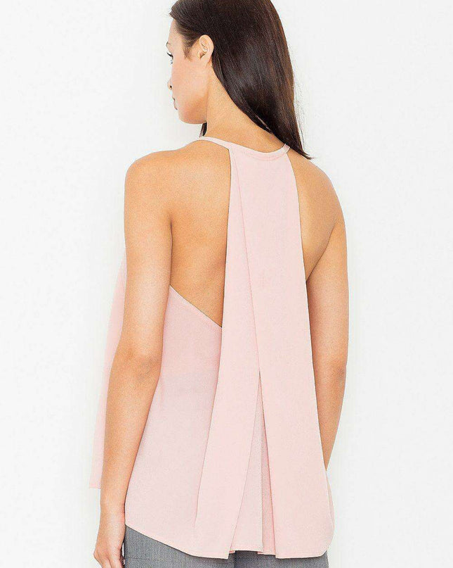 Sleek Silhouette Blouse: Daring Neckline for Effortless Elegance