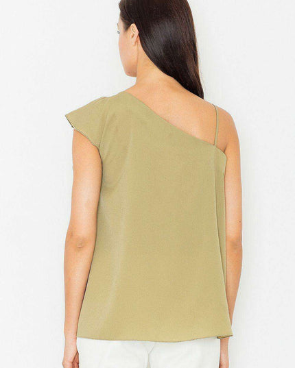 Chic Frill-Trim Crop Blouse by Figl