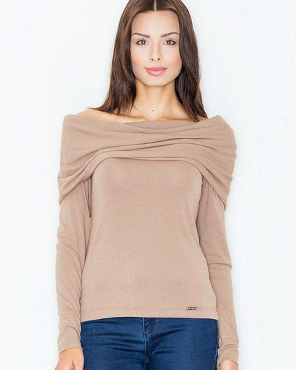 Elegant Silky Long Sleeve Turtleneck Blouse