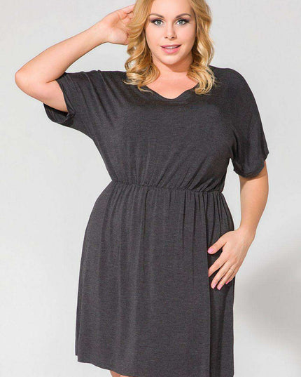 Sophisticated Flared Hem Viscose Blend Daydress - Size Inclusive