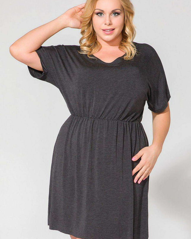 Sophisticated Flared Hem Viscose Blend Daydress - Size Inclusive