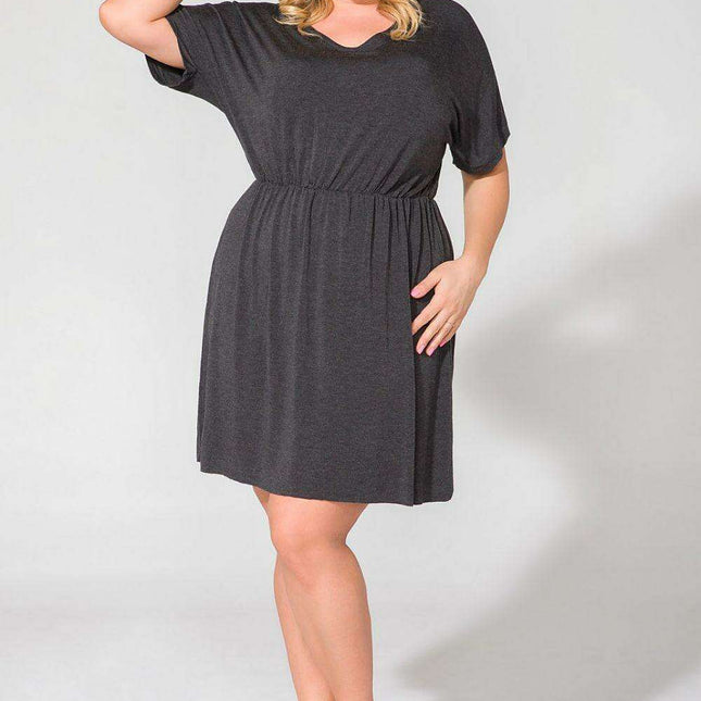 Sophisticated Flared Hem Viscose Blend Daydress - Size Inclusive