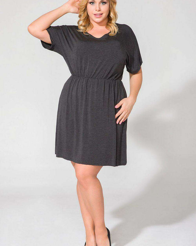 Sophisticated Flared Hem Viscose Blend Daydress - Size Inclusive