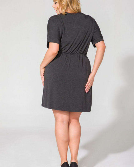 Sophisticated Flared Hem Viscose Blend Daydress - Size Inclusive
