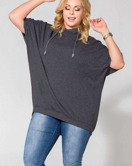 Effortlessly Chic Oversized Blouse in Cozy Cotton-Poly Blend