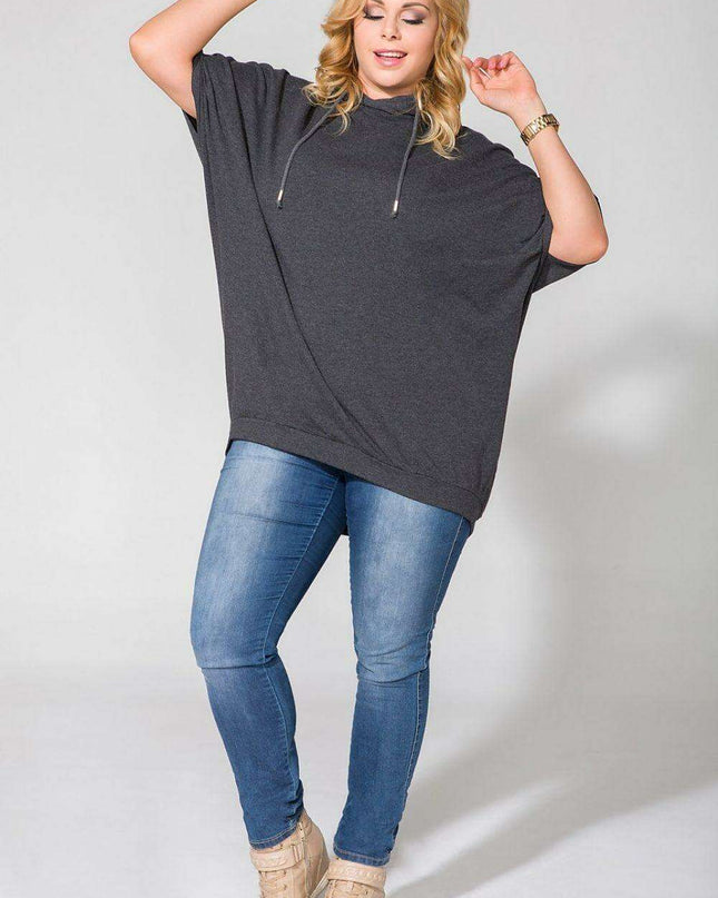 Effortlessly Chic Oversized Blouse in Cozy Cotton-Poly Blend