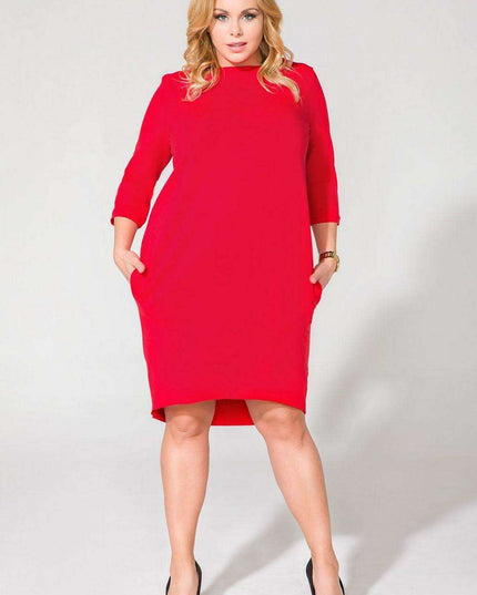 Elegant Knit Daydress with Convenient Hip Pockets - Tessita Collection