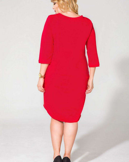 Elegant Knit Daydress with Convenient Hip Pockets - Tessita Collection