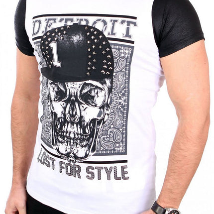 Men's 100 Percent Cotton Short Sleeves T Shirt With Front Pattern - Très Elite