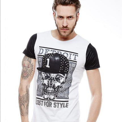 Men's 100 Percent Cotton Short Sleeves T Shirt With Front Pattern - Très Elite