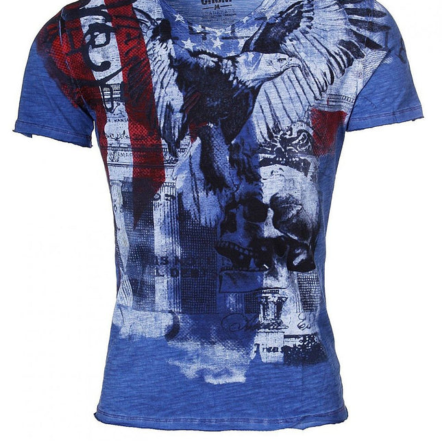 Men's Short Sleeve Cotton T Shirt With Front Print 100 Percent Cotton - Très Elite