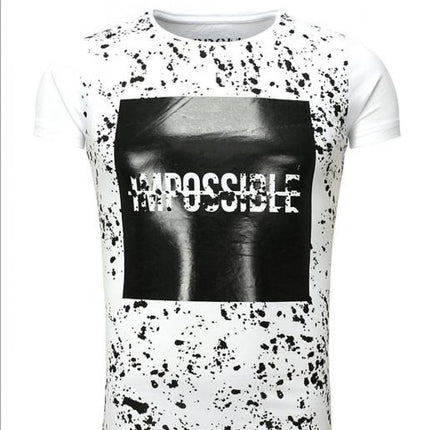 Men's Cotton Short Sleeve T Shirt With Front Print Pattern - Très Elite