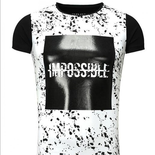 Mens Short Sleeve T Shirt With Front Pattern Print 100 Percent Cotton - Très Elite