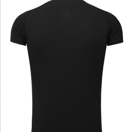 Mens Short Sleeve T Shirt With Front Pattern Print 100 Percent Cotton - Très Elite