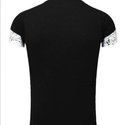 Men's One Hundred Percent Cotton Short Sleeve T Shirt Two Tone Front - Très Elite