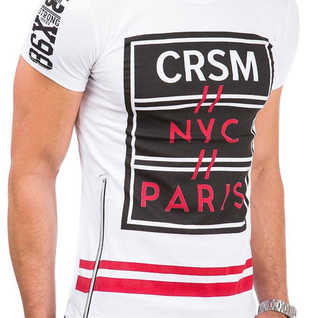Mens 100 Percent Cotton Short Sleeve T Shirt With Front Print - Très Elite