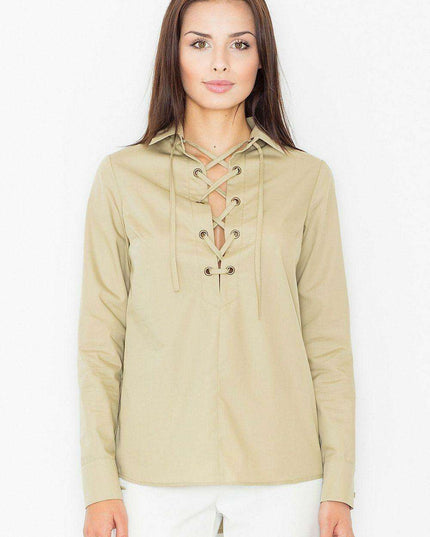 Chic Interlaced Neck Blouse - A Timeless Wardrobe Essential