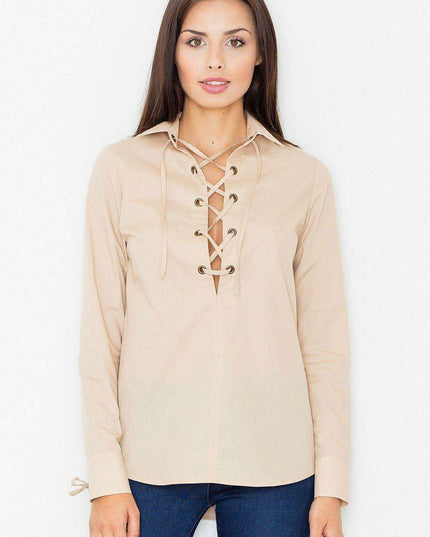 Chic Deep V-Neck Blouse: Timeless Elegance for Any Occasion