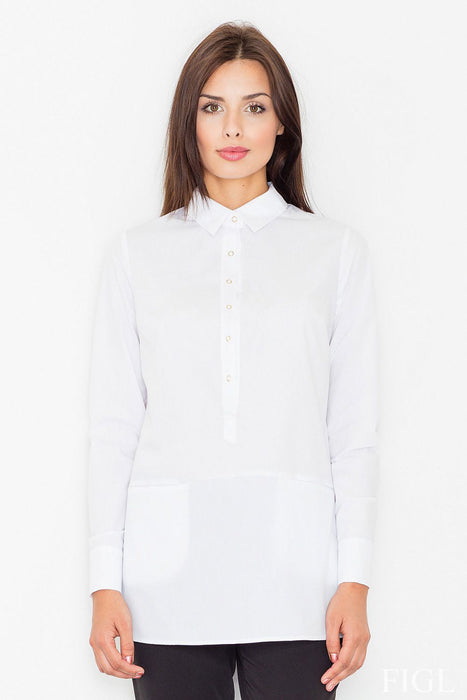 Chic Button-Up Top with Extended Sleeves