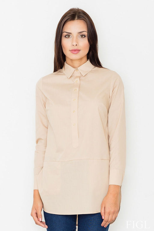 Figl Long Sleeve Button-Up Blouse with Chest Size Options