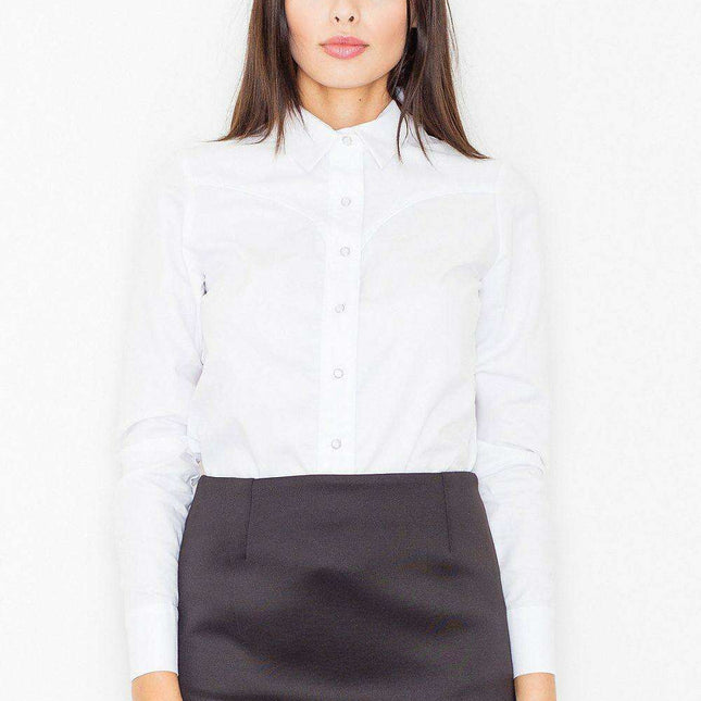 Sophisticated Cotton-Poly Blend Women's Button-Down Shirt - A Timeless Essential