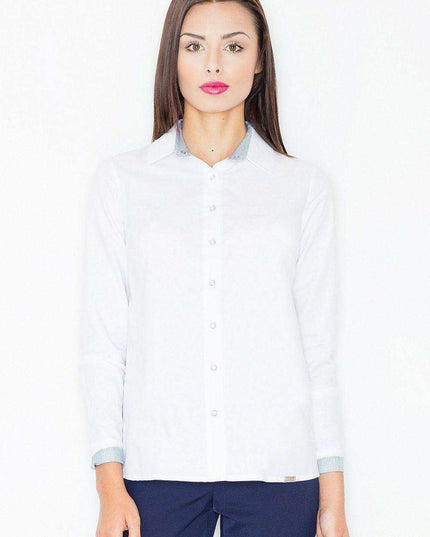 Elegant Button-Up Long Sleeve Shirt for Timeless Style by Figl Model 61519