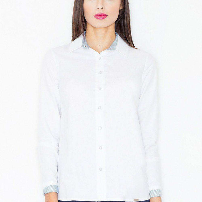 Elegant Button-Up Long Sleeve Shirt for Timeless Style by Figl Model 61519