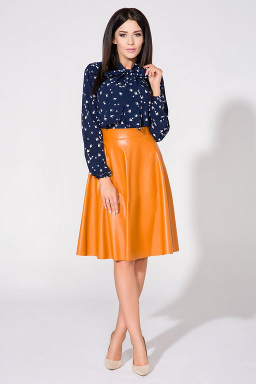 Sophisticated High-Neck Blouse with Bow Embellishment