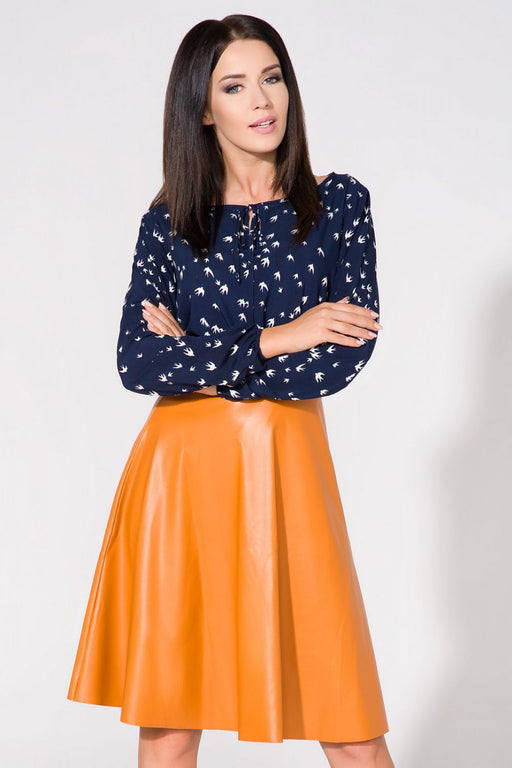 Sophisticated Teardrop Blouse with Bow Accent - Luxe Fabric Top
