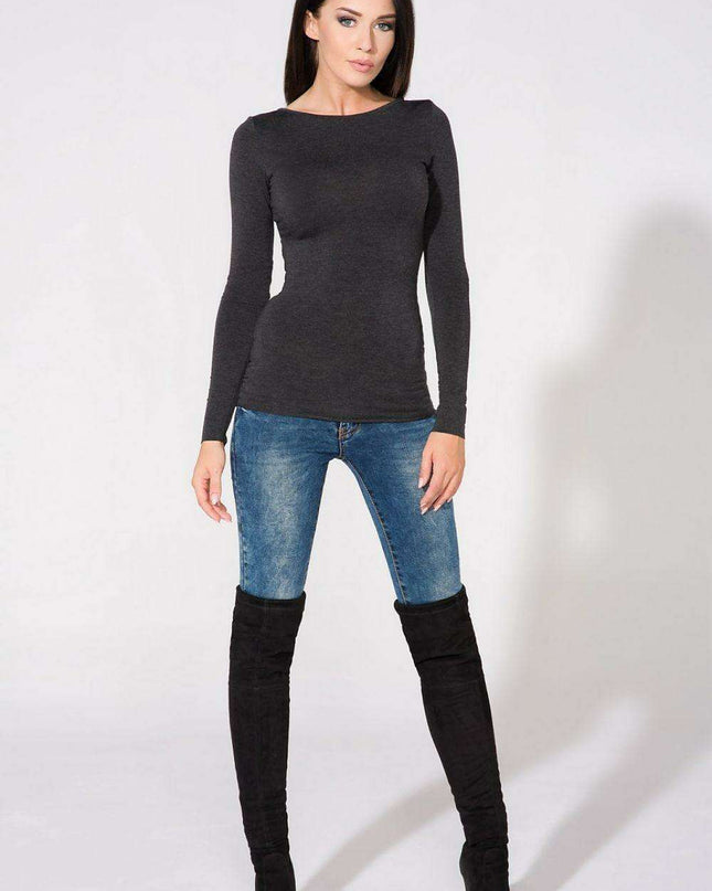 Elegant Knit Blouse with Unique Neckline - Available in All Sizes