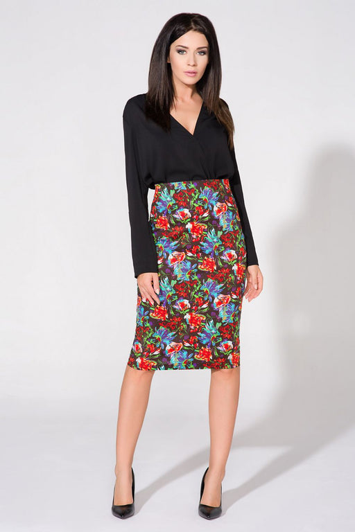 Elegance Redefined: Floral Zipper Pencil Skirt
