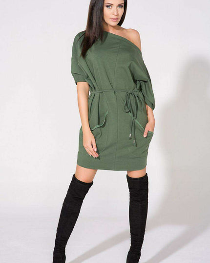 Chic Knit Daydress with Generous Pockets - Tessita Model 61690