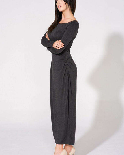 Elegant Draped Evening Dress with Multiple Size Choices