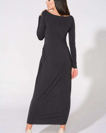 Elegant Draped Evening Dress with Multiple Size Choices