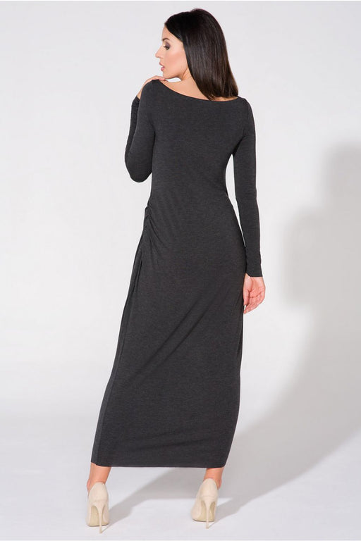 Sophisticated Draped Evening Dress with Size Options