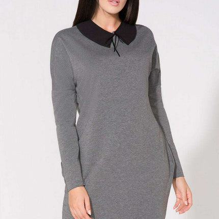 Chic Black Evening Gown with Modern Raw Edges and Stylish Collar