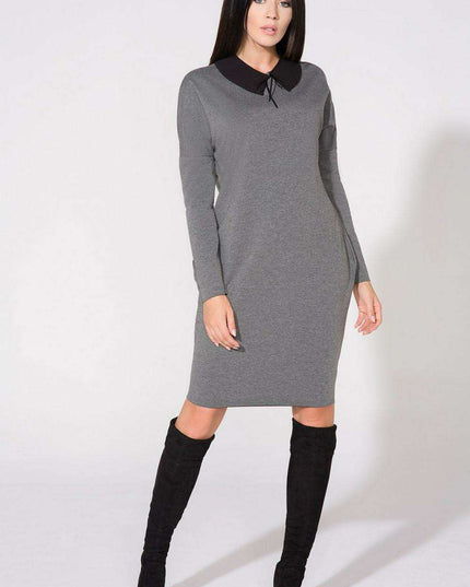 Chic Black Evening Gown with Modern Raw Edges and Stylish Collar